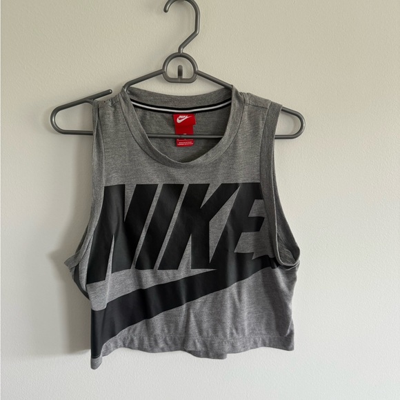 Nike Women's Black and Gray Muscle Tee - Picture 1 of 4